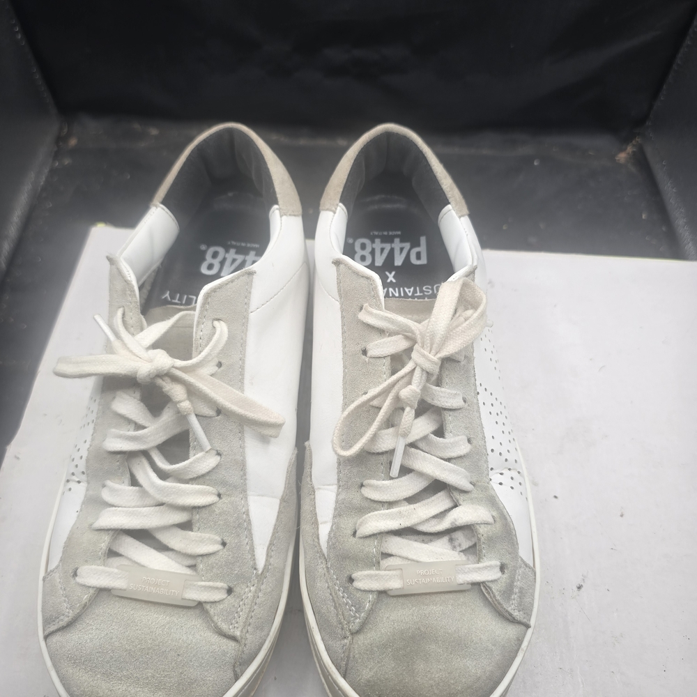 P448 White and Light Gray Sneakers